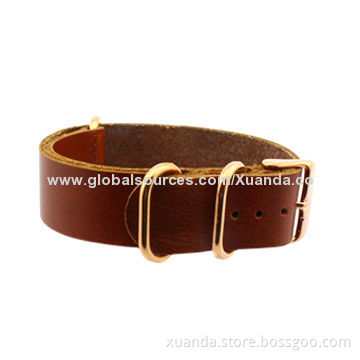Good-quality cow genuine nato leather strap watch bands for men